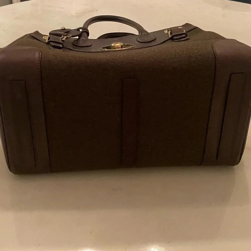 Ralph Lauren Collection Ricky 33 Bag Wool Leather Runway 2005 Satchel Purse - Picture 10 of 11